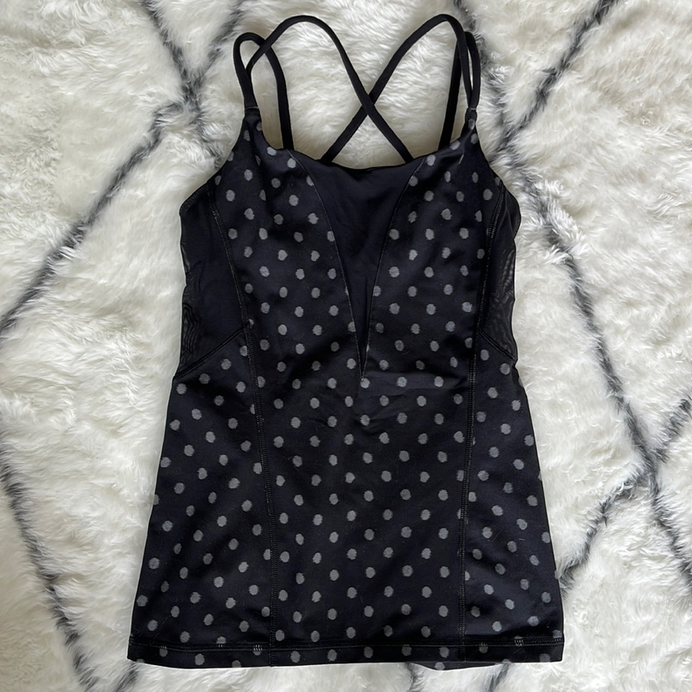 Lululemon Exquisite Polka Dot Mesh Tank sz 4